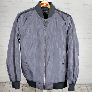 Micheal Kors Rare Gunmetal 2 Pocket Zip Up  Bomber Like New